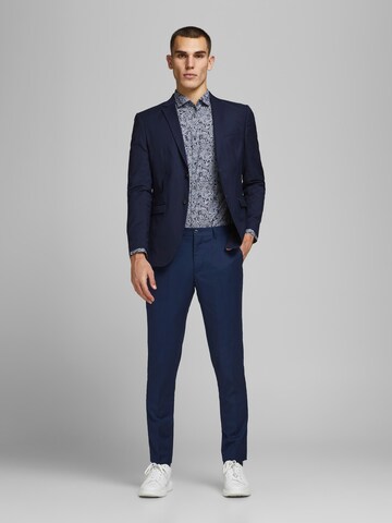 JACK & JONES Slim fit Pleated Pants 'Franco' in Blue