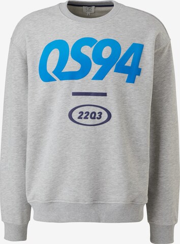 Sweat-shirt QS en gris : devant