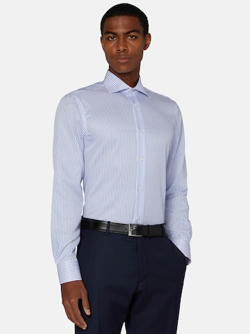 Boggi Milano Slim Fit Бизнес риза в синьо: отпред