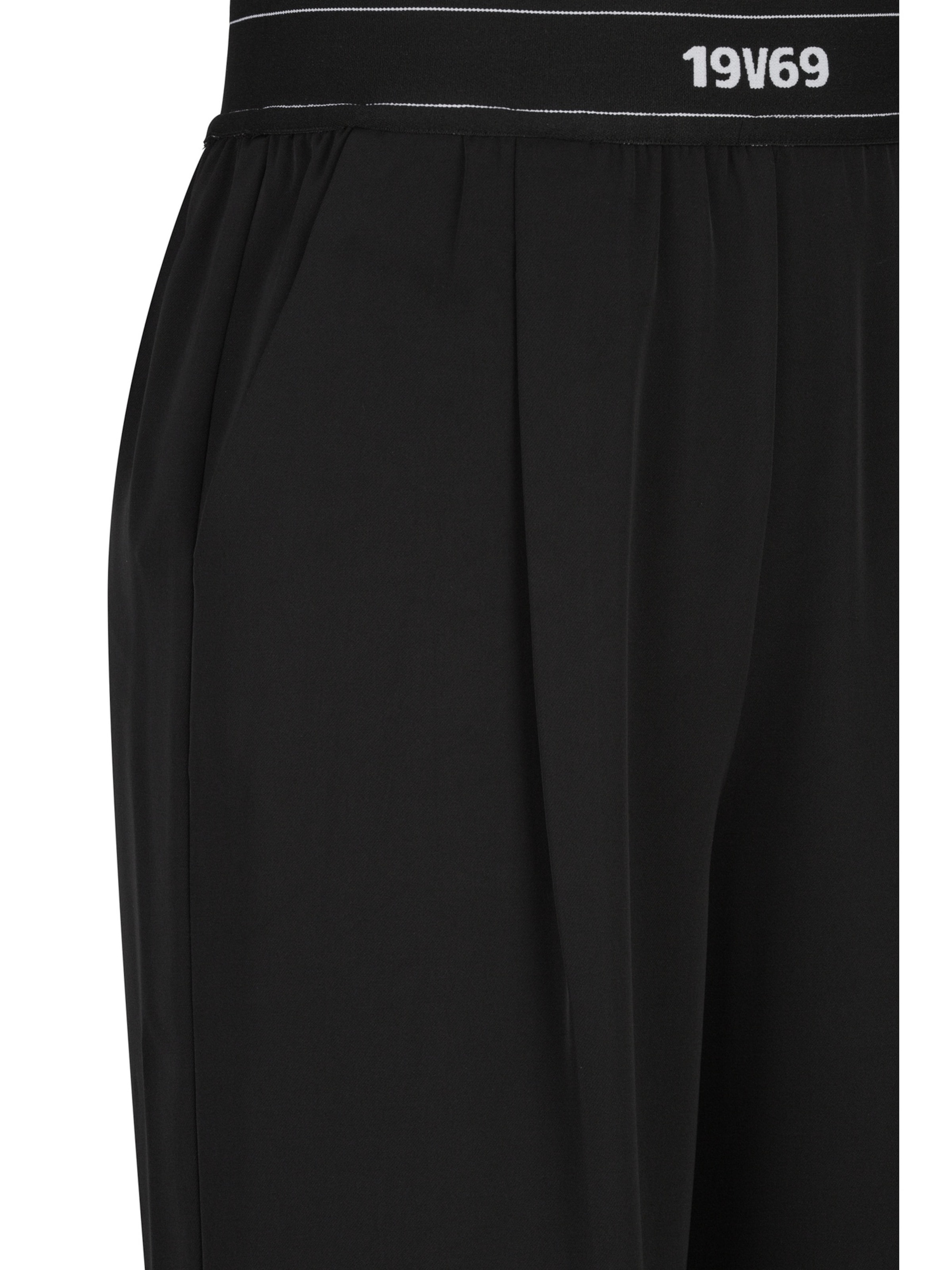 19V69 ITALIA - Loosefit Pantalón plisado 'Buena Street' en negro