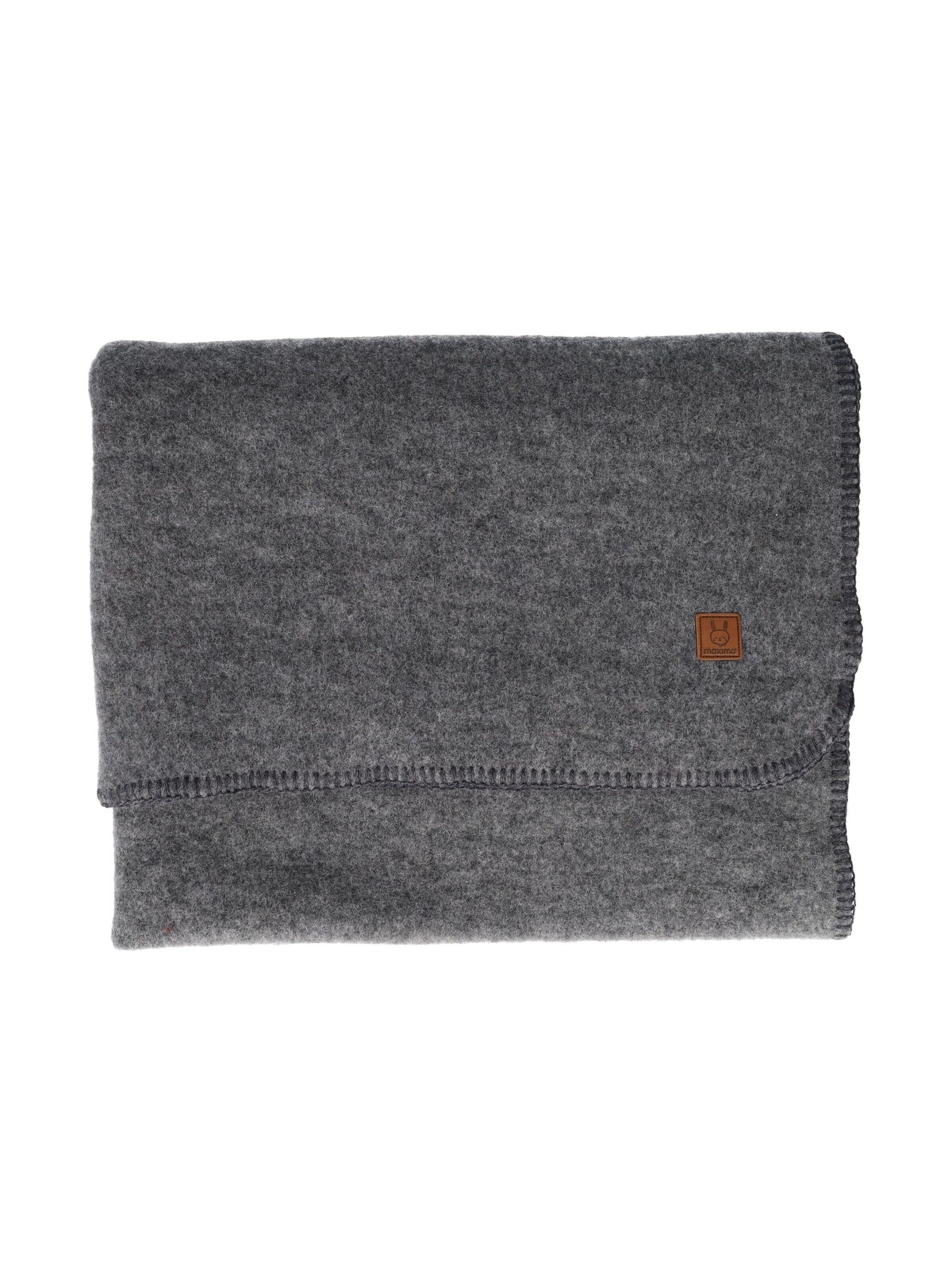 MAXIMO Baby Blanket 'GOTS BABY-Decke Wollfleece kbT' in Grey: front