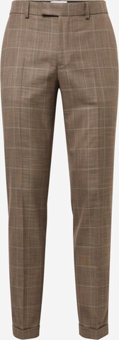 TOPMAN Regular Trousers with creases in Beige: front