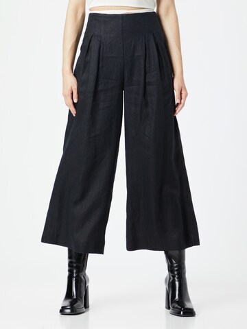 Wide Leg Pantalon à pince Banana Republic en noir : devant