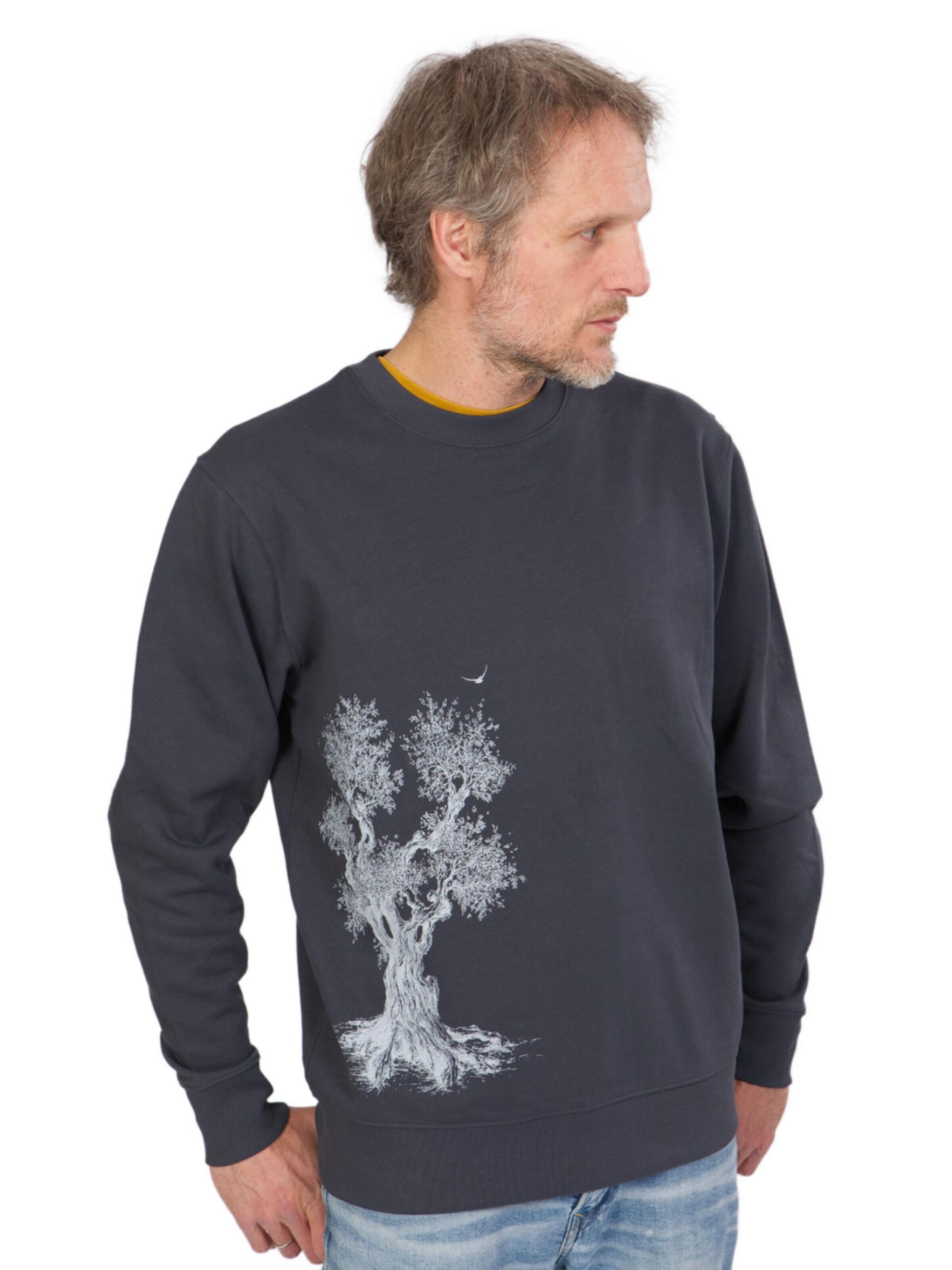 Life-Tree Sweatshirt 'Sweater Organic Olive Tree' in Grey