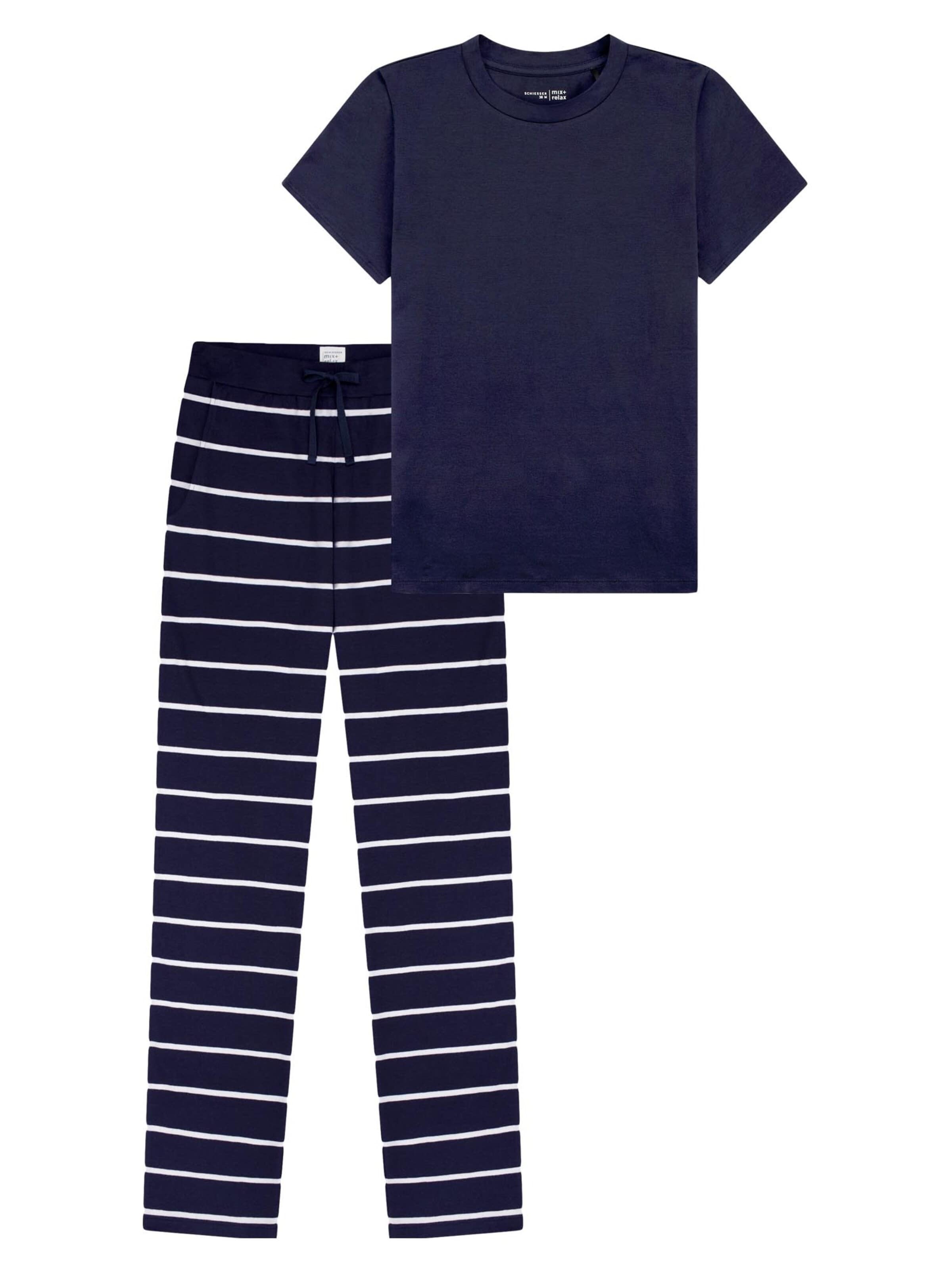 SCHIESSER Pajama 'Mix & Relax' in S/Regular in mottled blue, Item view
