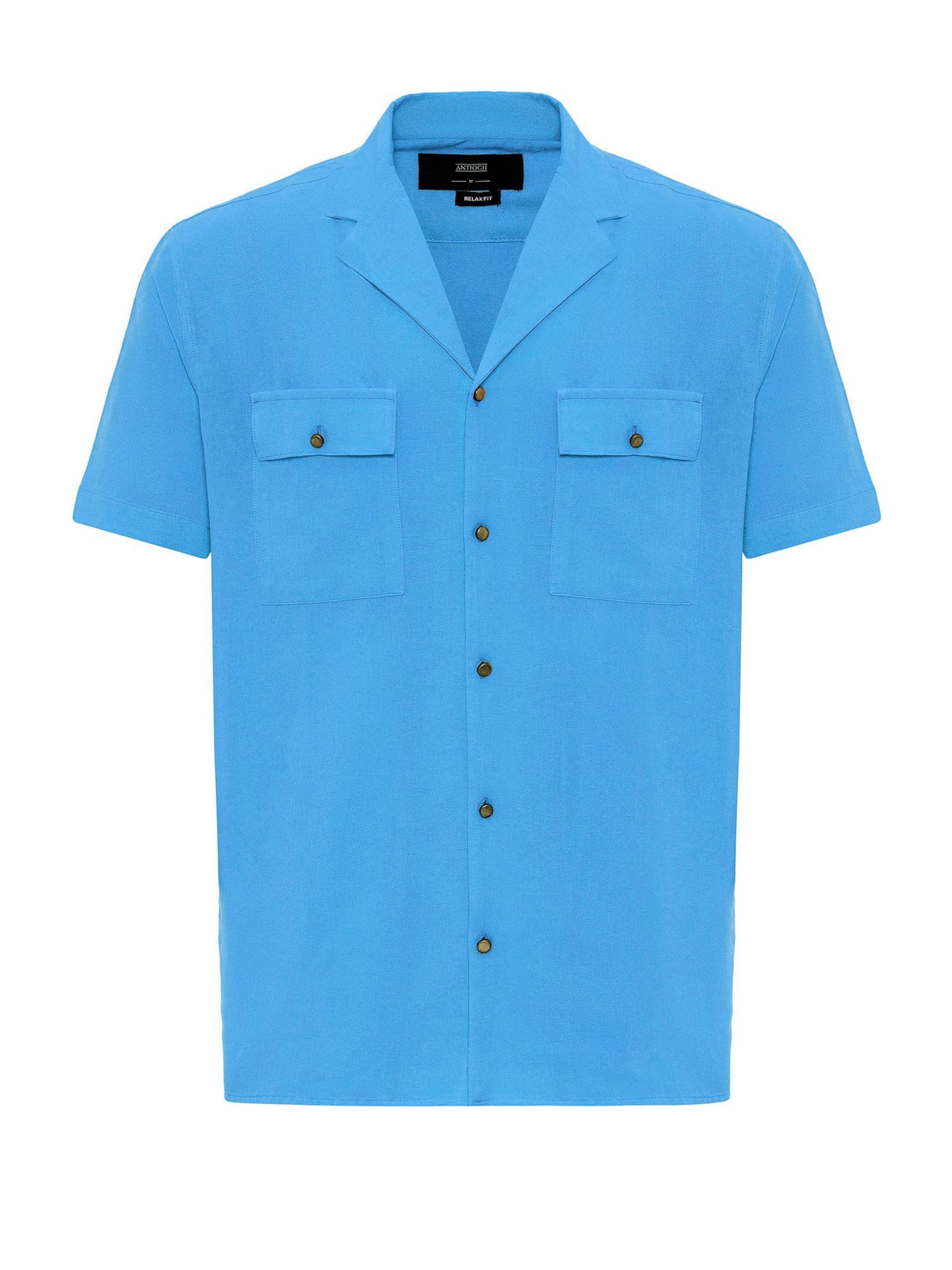 Antioch Button Up Shirt in Blue: front