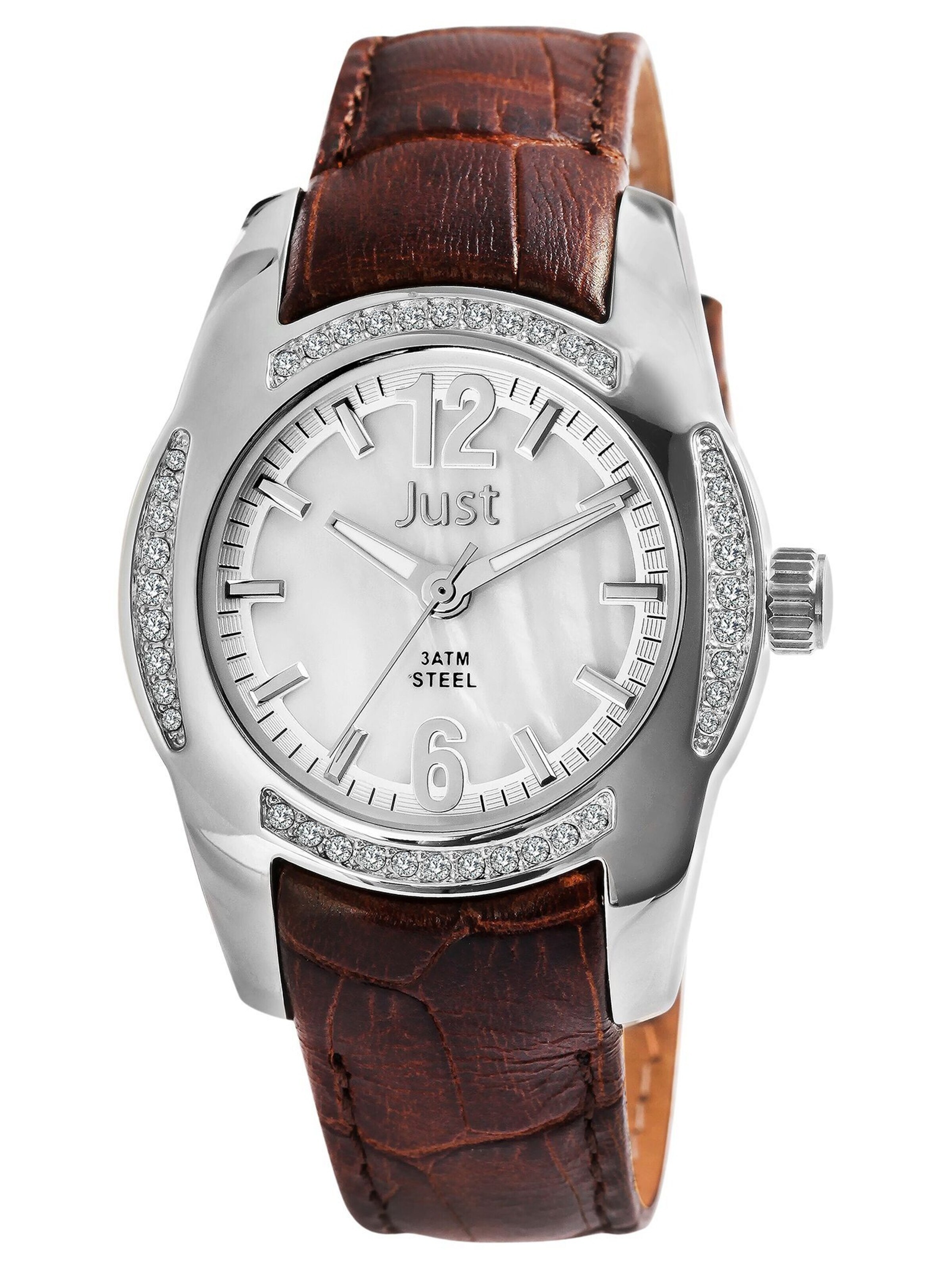 JUST Analog Watch 'Gill, 3 ATM' in Brown: front