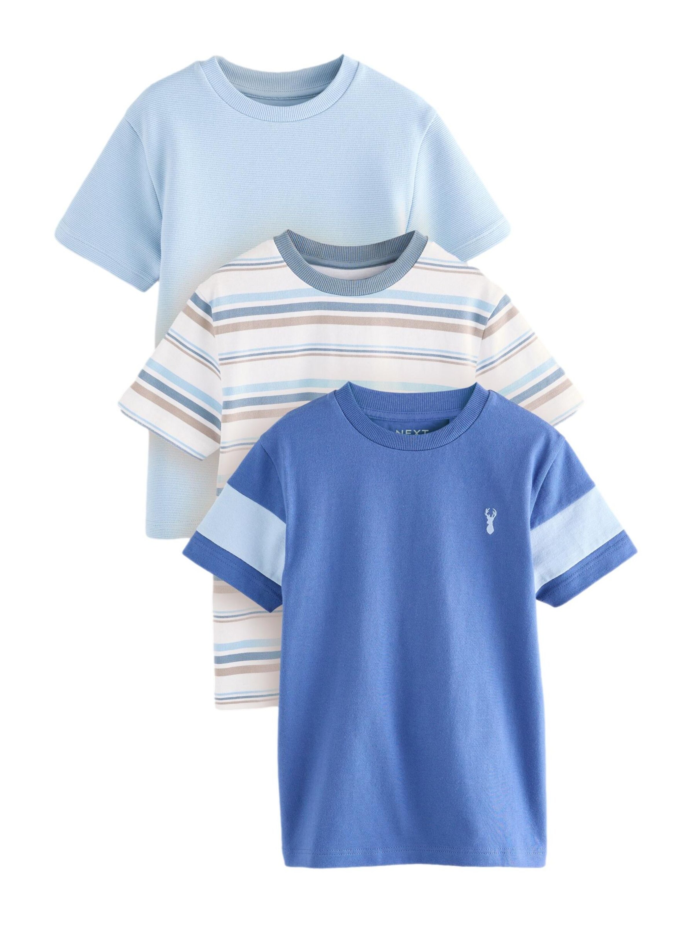 Next T-shirt i blå: framsida