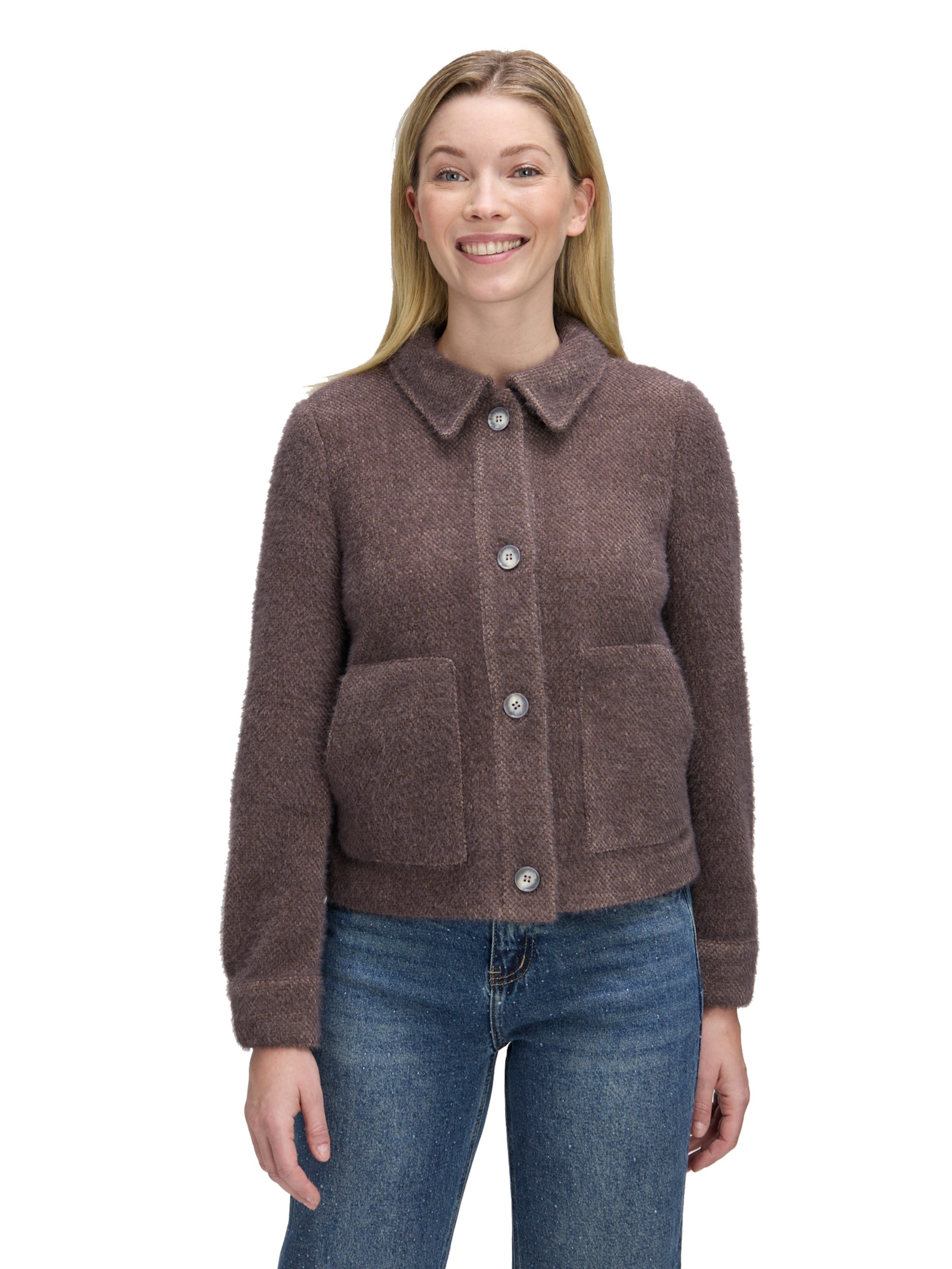 Cartoon Jacke in Braun: Vorderseite