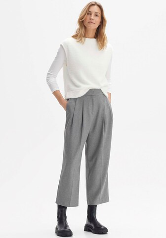 OPUS Wide leg Trousers with creases 'Mozy' in Grey