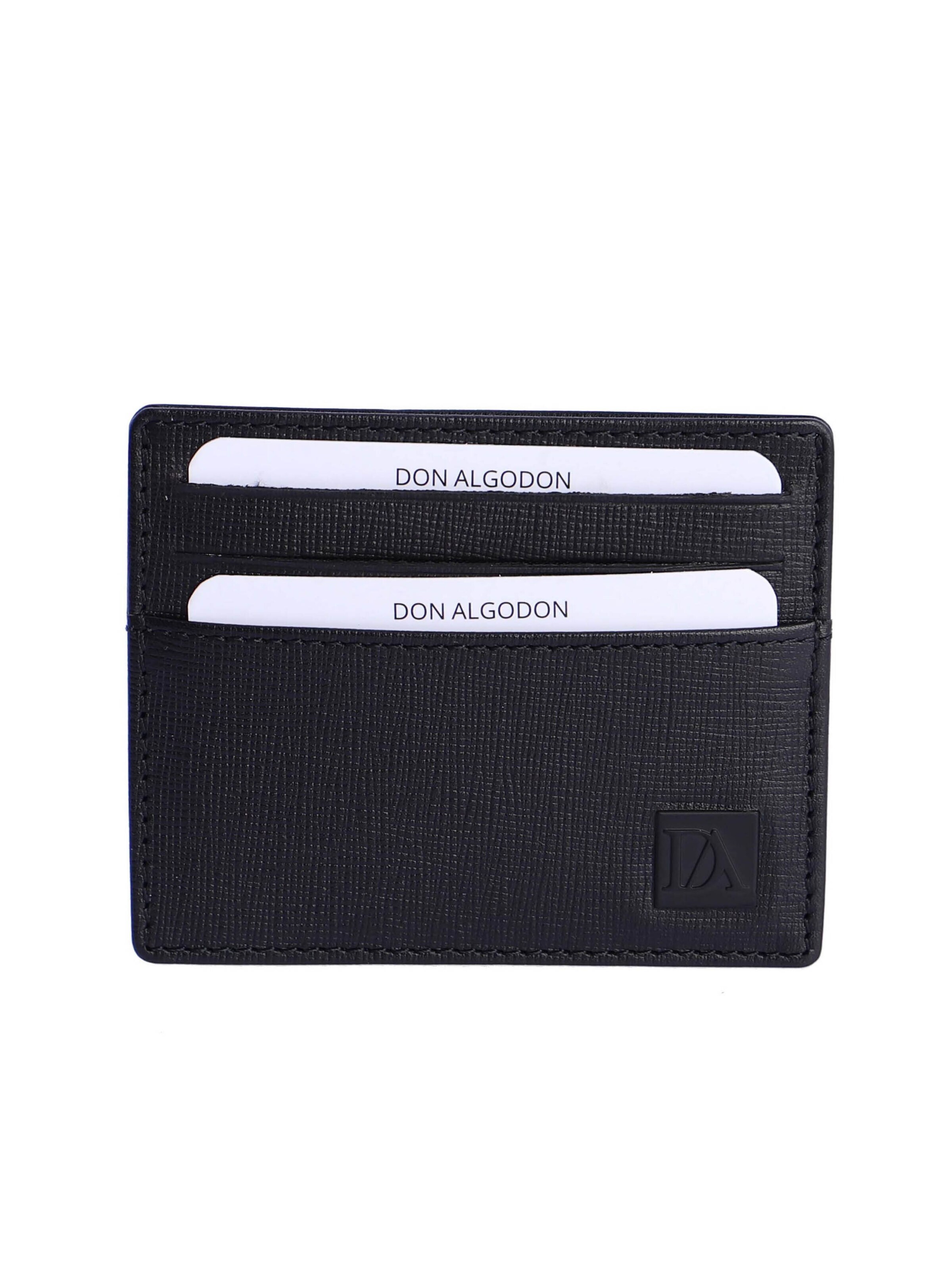 Don Algodon - Cartera 'Tarjetero para hombre Marco de piel con protección RFID' en negro: frente