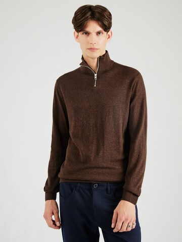 JACK & JONES Trui 'JJEEmil' in Bruin: voorkant