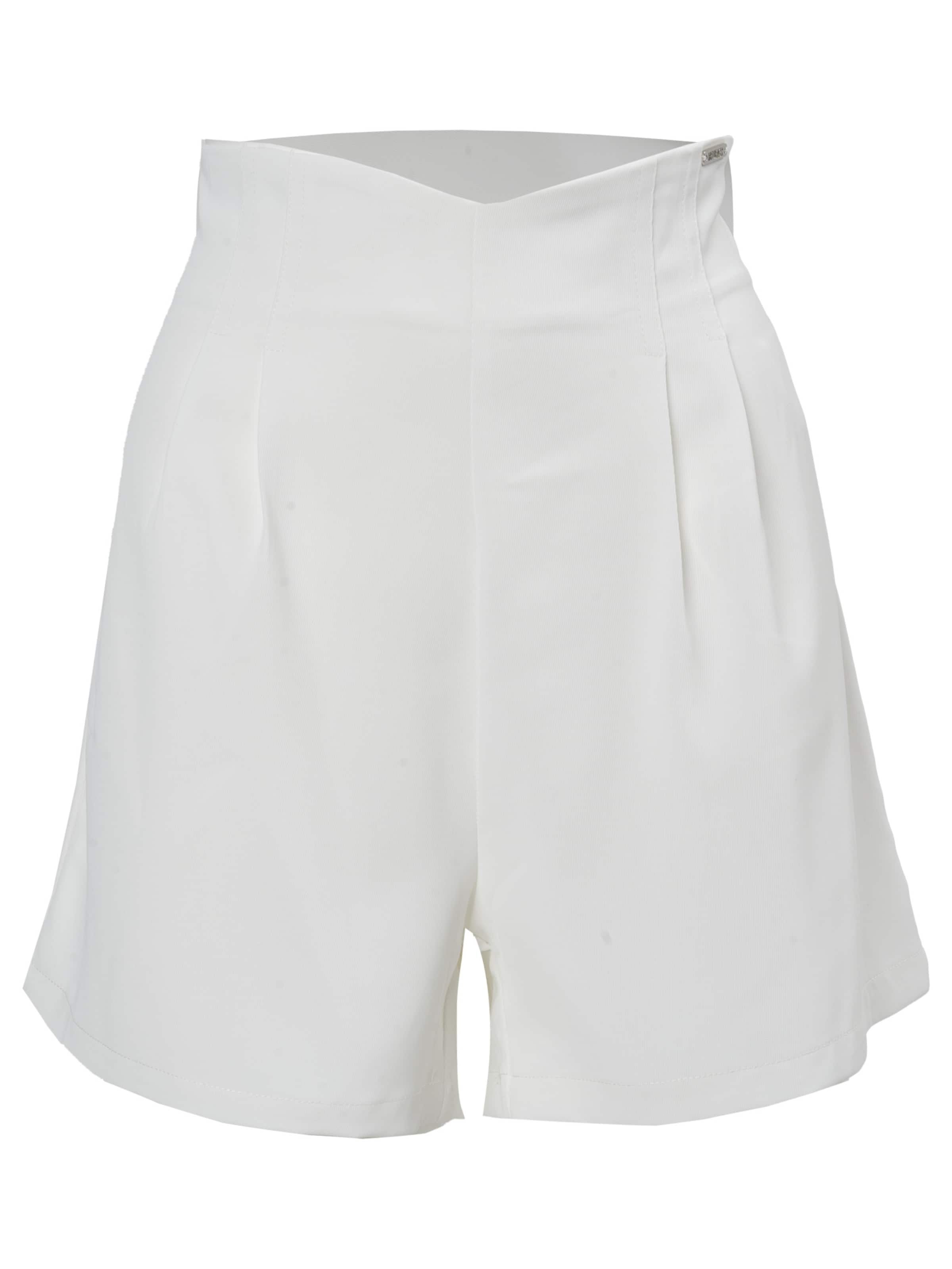 Influencer Wide leg Pleat-front trousers in White: front