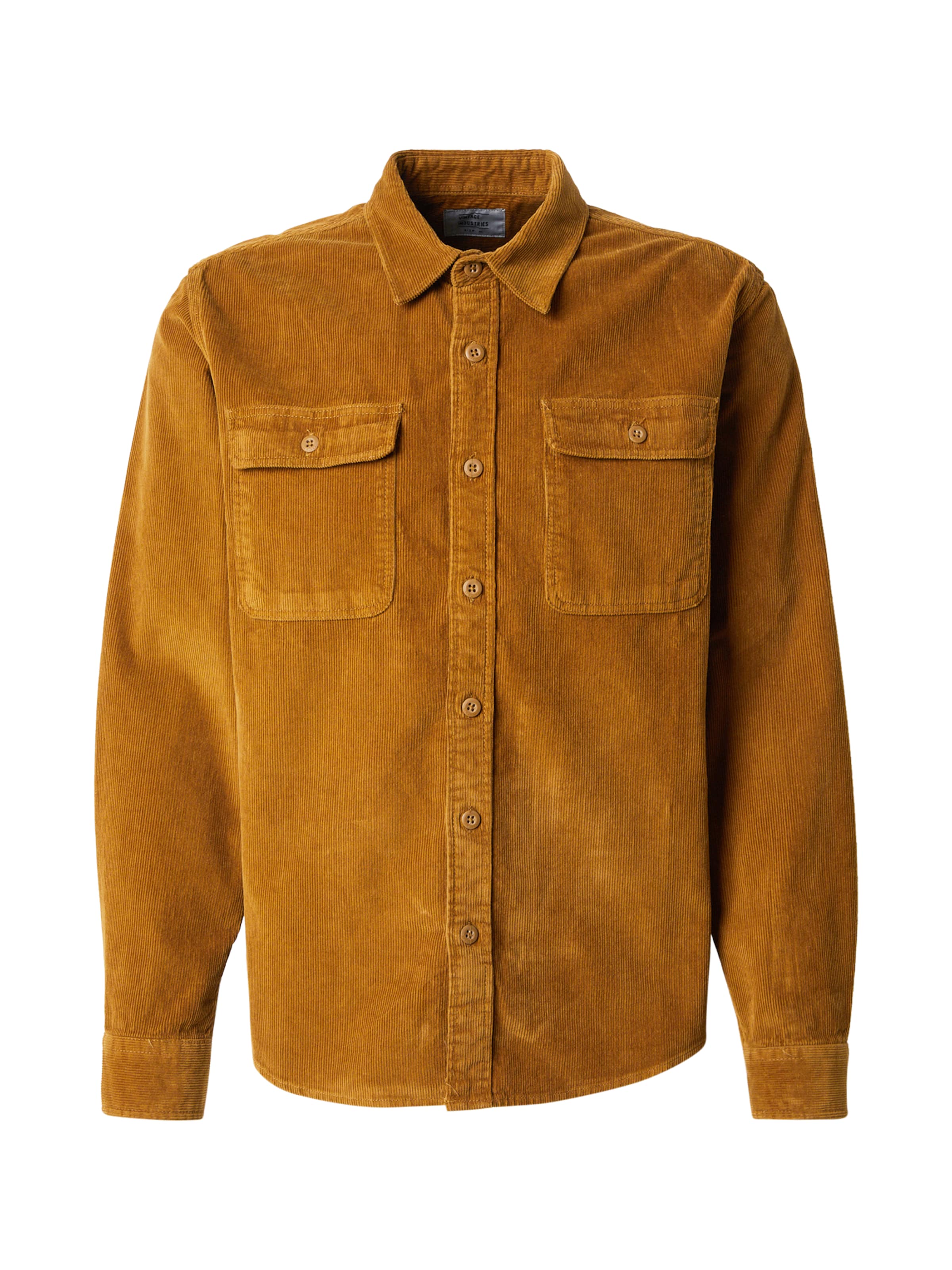 Vintage Industries - Ajuste regular Camisa 'Brix' en marrón: frente