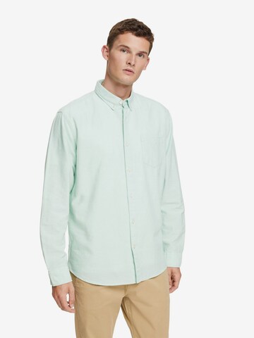 ESPRIT Regular fit Button Up Shirt in Green: front