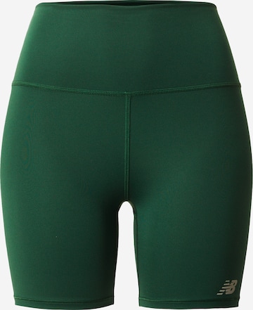 new balance Skinny Sportovní kalhoty 'Essentials Harmony' – zelená: přední strana