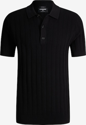 STRELLSON Strick-Poloshirt 'Robas' in Schwarz: Vorderseite