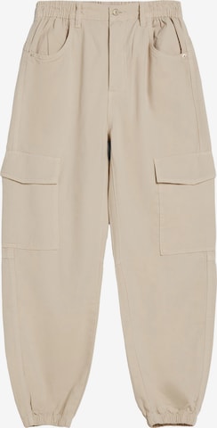 Effilé Pantalon cargo Bershka en beige : devant