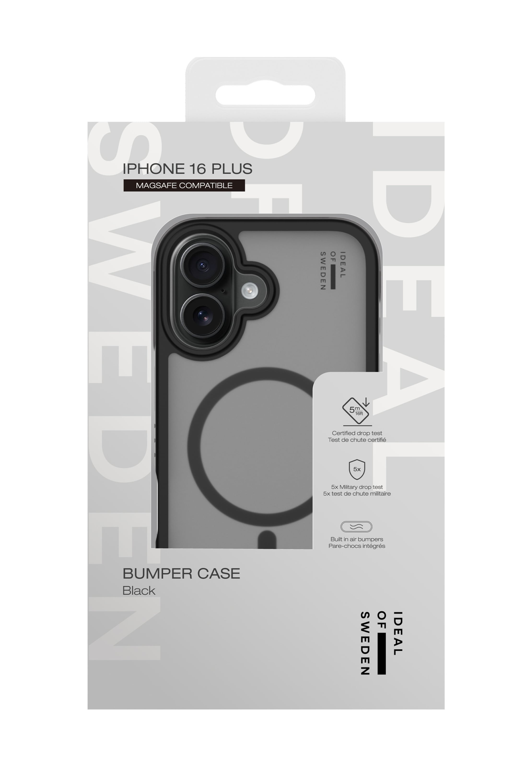 Custodia per smartphone 'iPhone 16 Plus' di iDeal of Sweden in nero