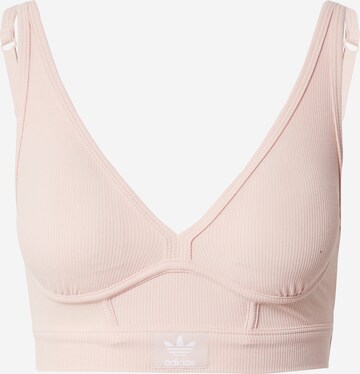 ADIDAS ORIGINALS Bralette Bra 'LONGLINE BRALETTE - Originals Rib 2-2' in Pink: front