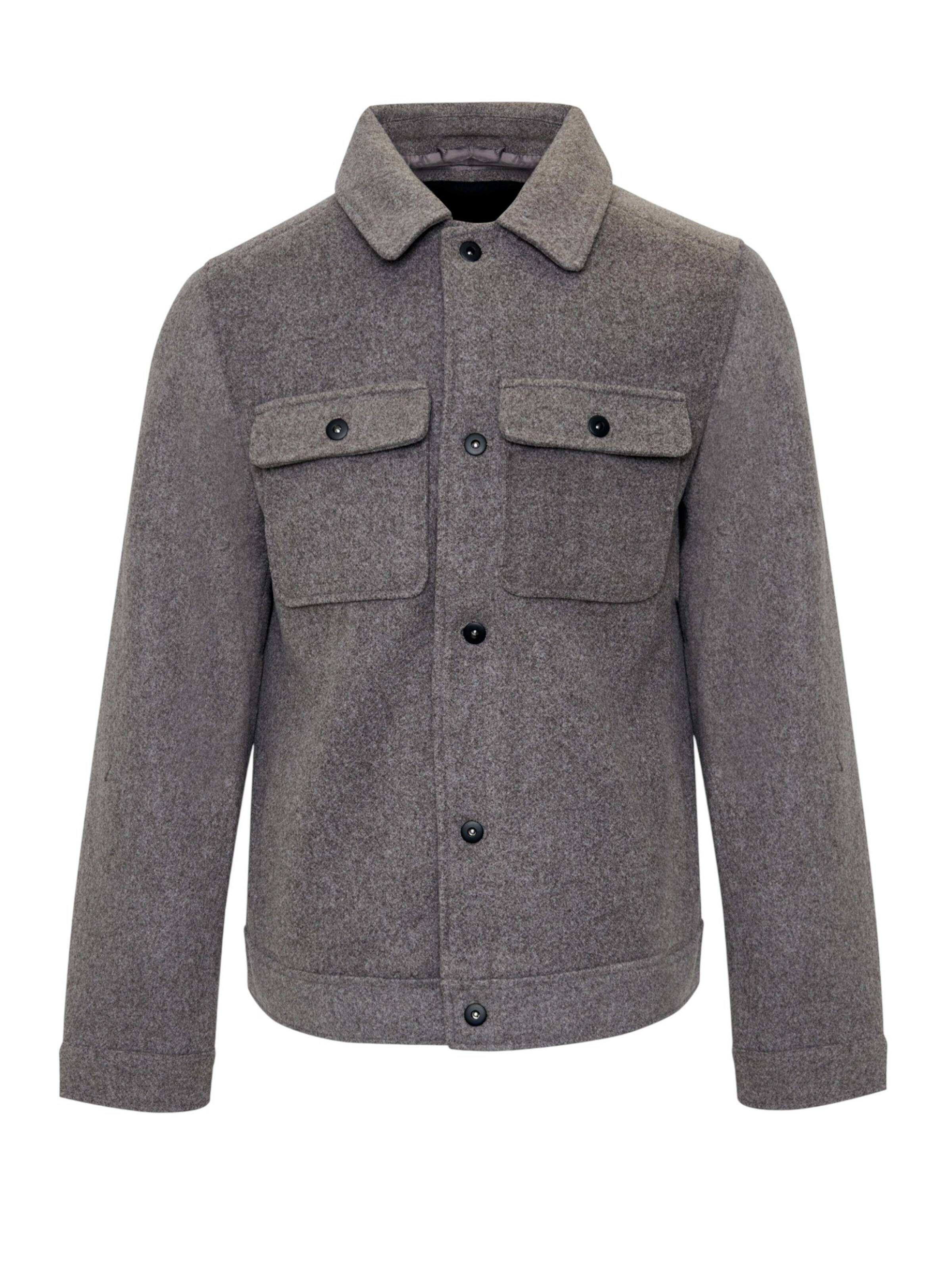 Threadbare Jacke 'Crunch' in Grau: Vorderseite