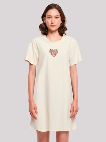 F4NT4STIC Jurk 'Flower Heart' in Beige: voorkant
