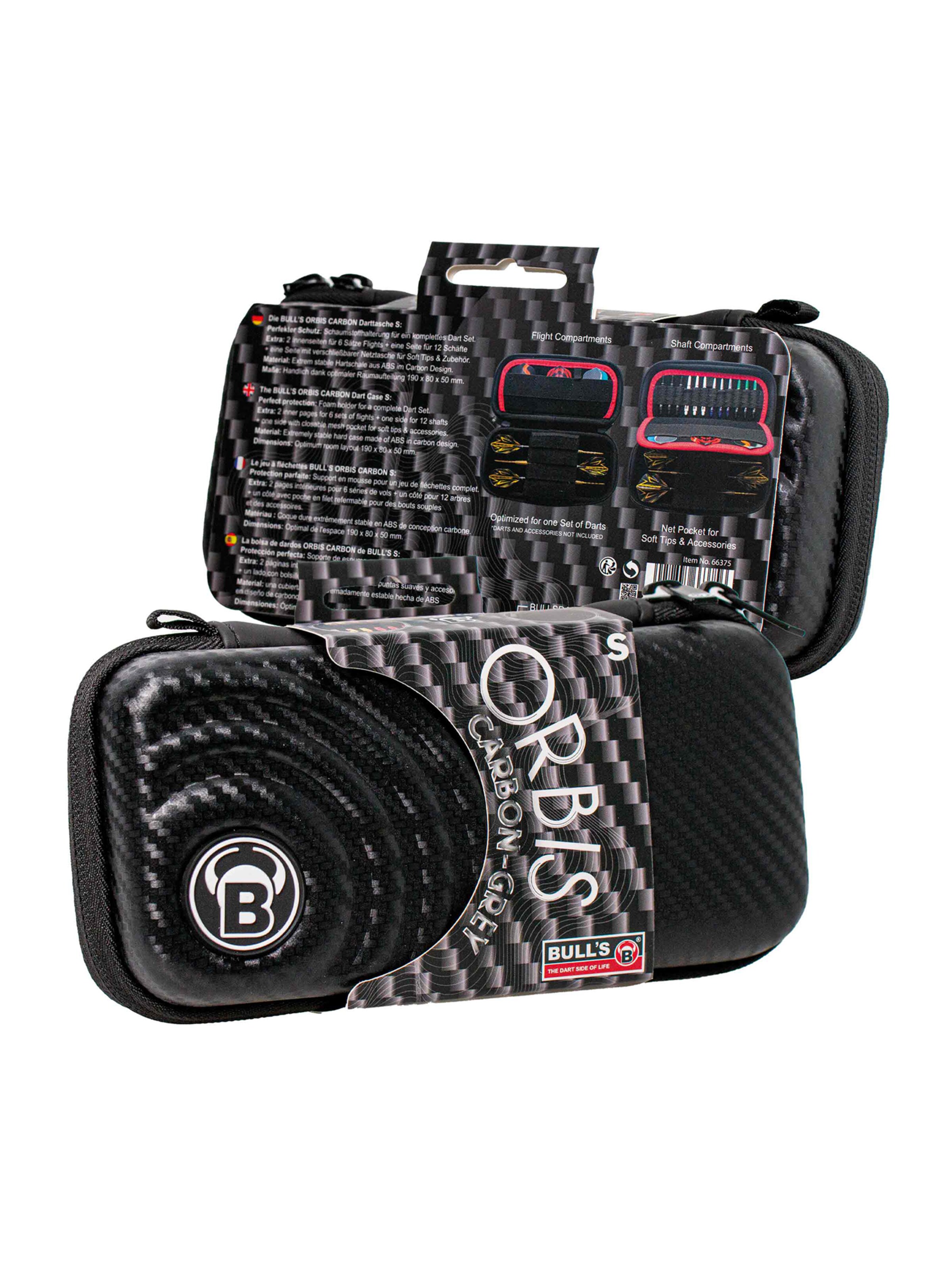 BULL'S Dartcase ' Orbis HS Carbon Darttasche Dartbox Pfeilaufbewahrung Darts-Etui ' in Grau: Vorderseite