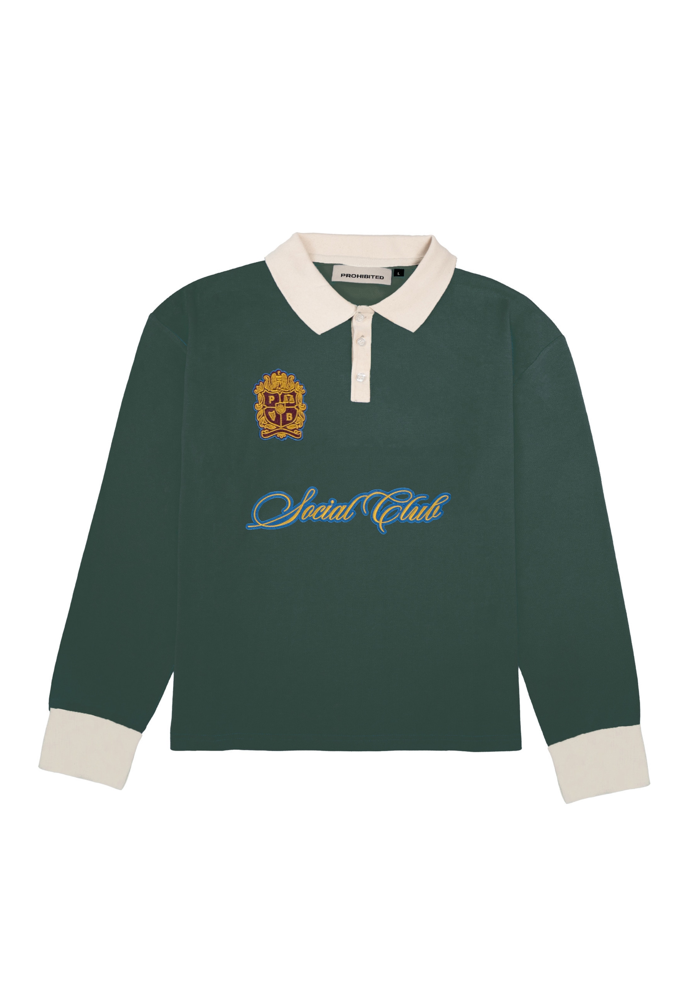 Prohibited Sweater 'Club' in Light beige / Yellow / Dark green, Item view