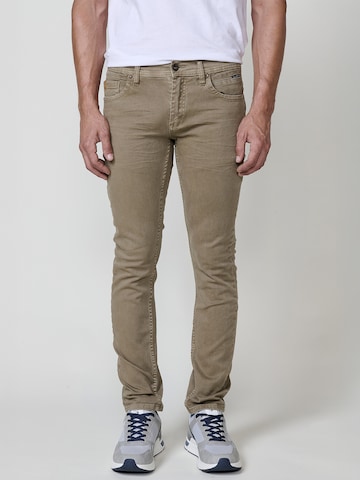KOROSHI Regular Jeans in Bruin: voorkant