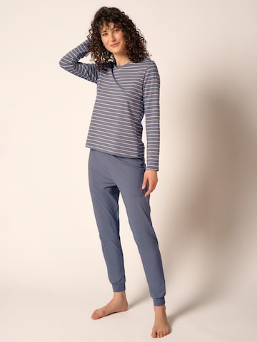 HUBER Pajama ' Night Basic Selection ' in Blue: front