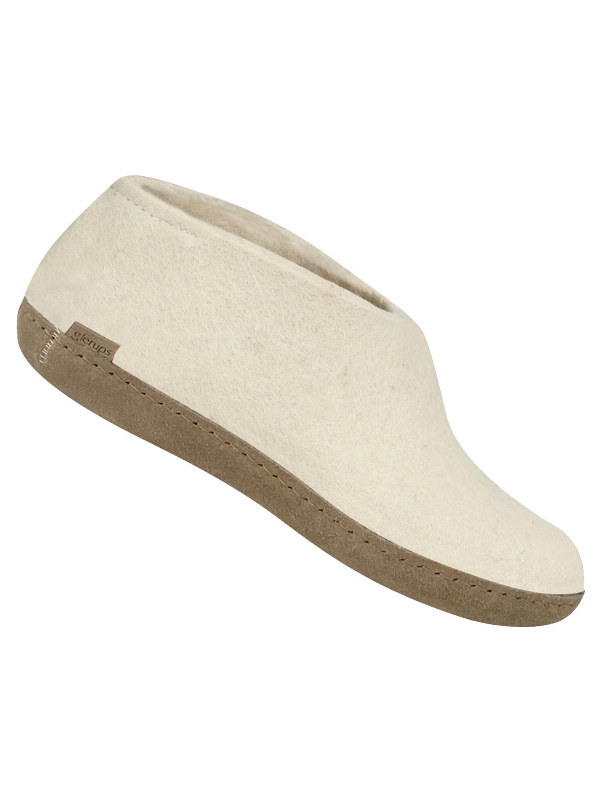 Glerups Slipper 'Ledersohle' in White