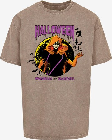 ABSOLUTE CULT Shirt 'Marvel - Black Widow Halloween' in Brown: front