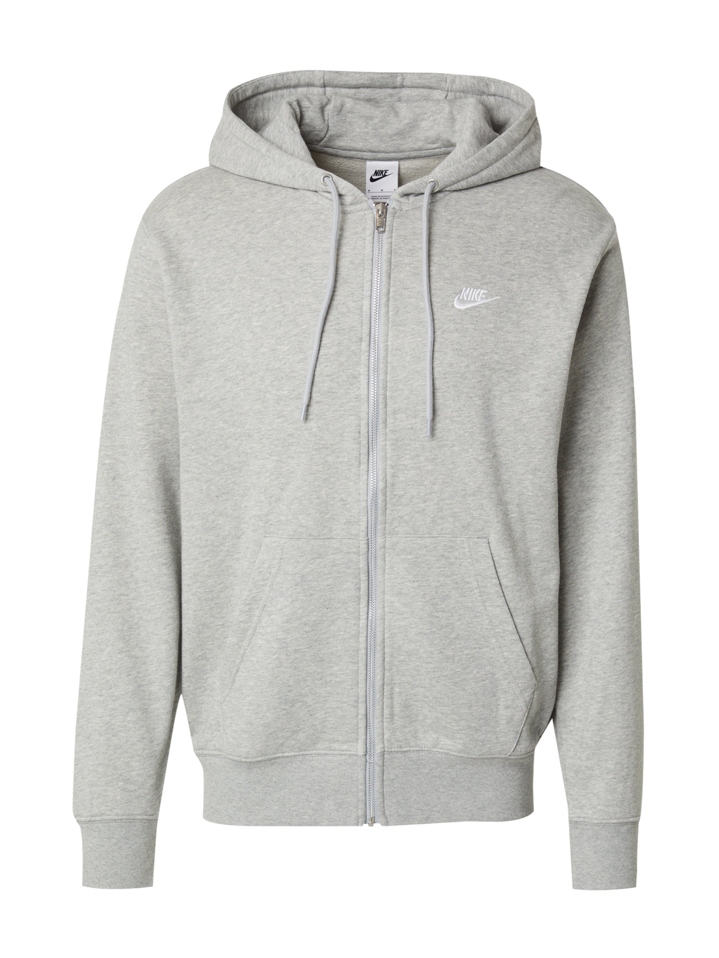 Giacca di felpa 'Club Fleece' di Nike Sportswear in grigio: frontale