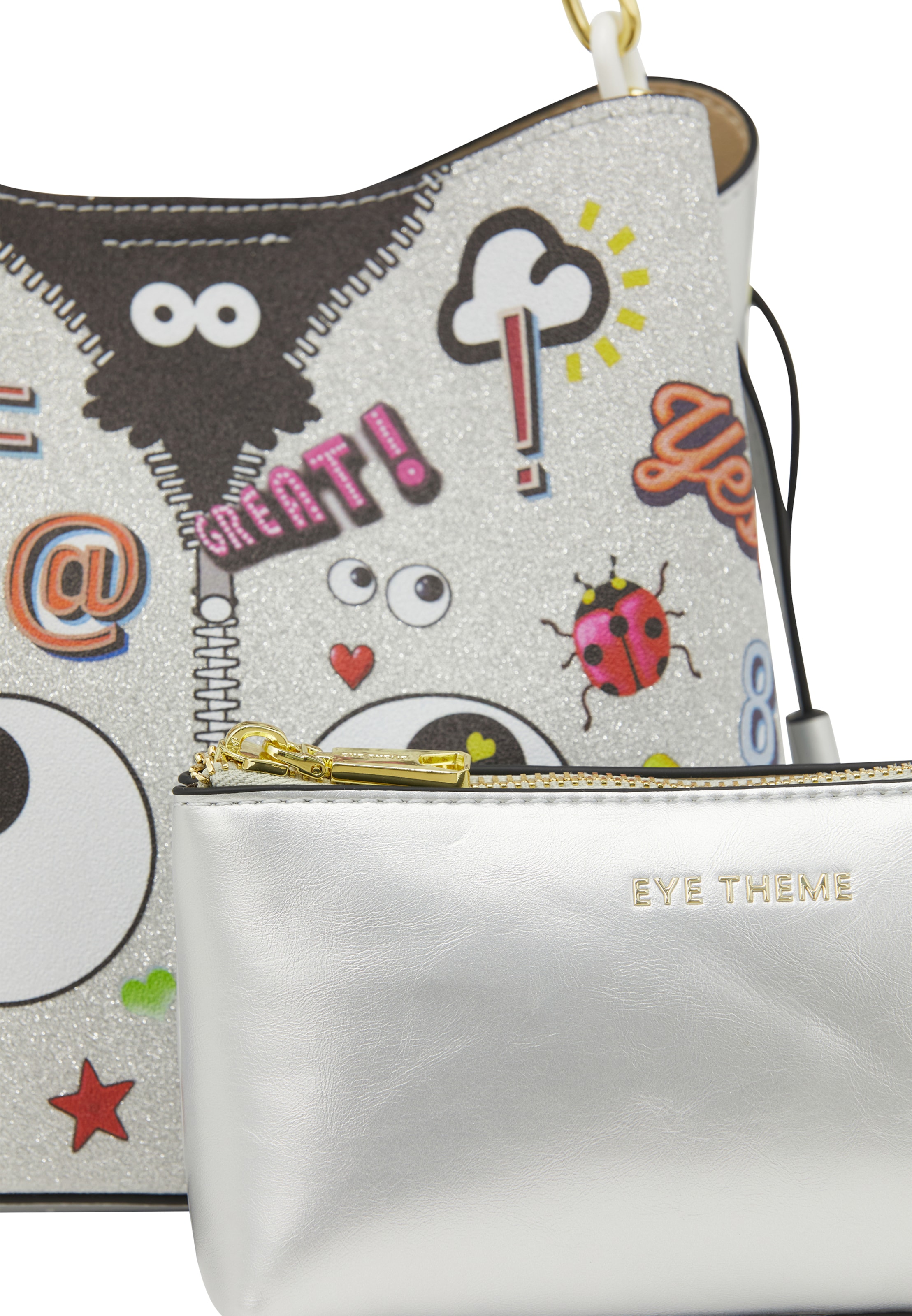 Sac bandoulière 'Pop Eyetheme' MYMO en argent