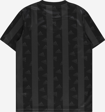 ADIDAS SPORTSWEAR Функционална тениска 'Brand Love Allover Print' в черно