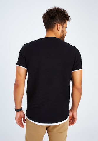 Leif Nelson T-Shirt Rundhals in Schwarz