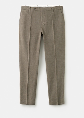 MANGO MAN Regular Pleated Pants 'Hans' in Brown