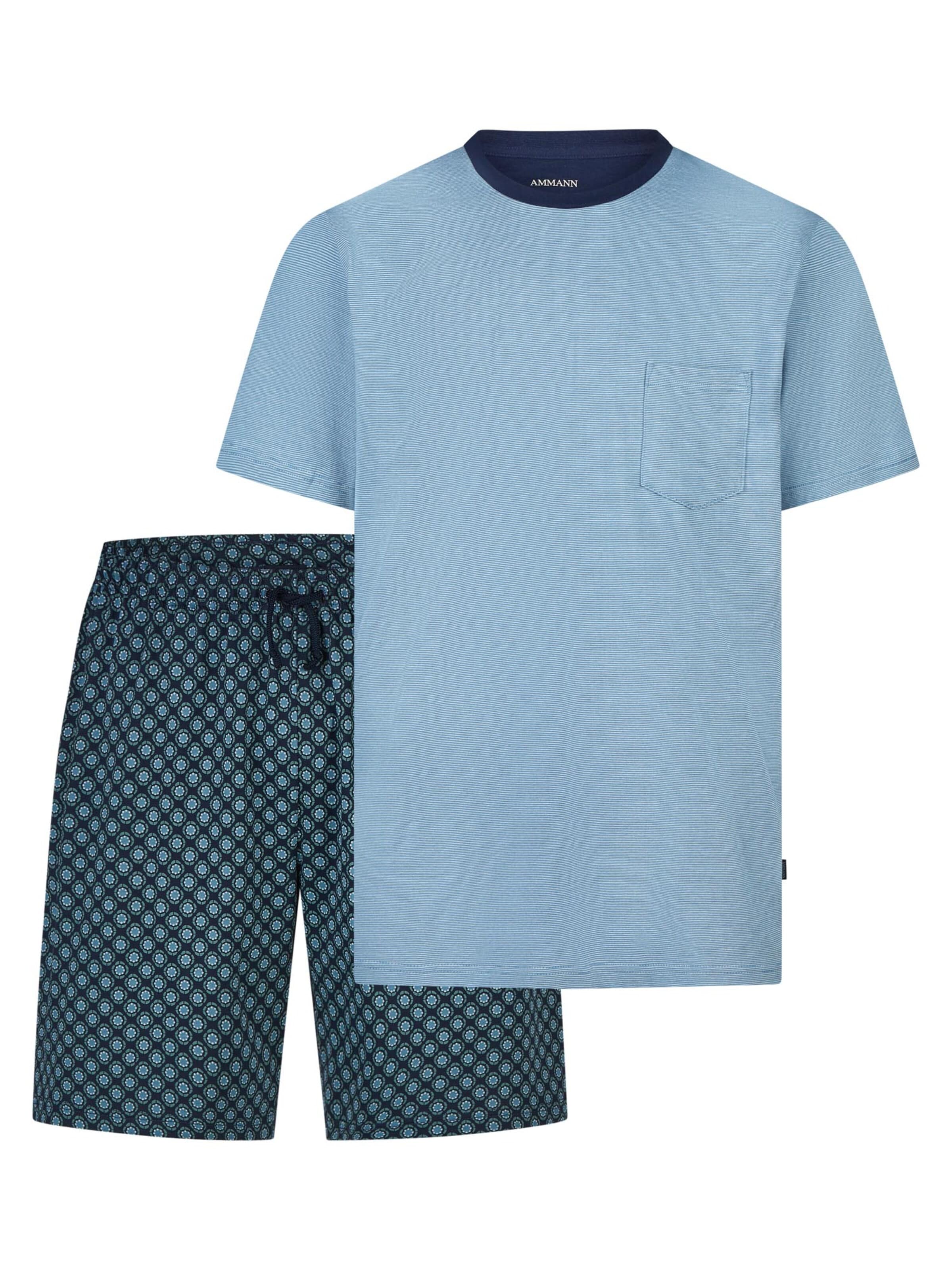 Ammann Pajama short 'Mix & Match' in Blue: front