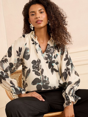 Chemisier love & roses en beige