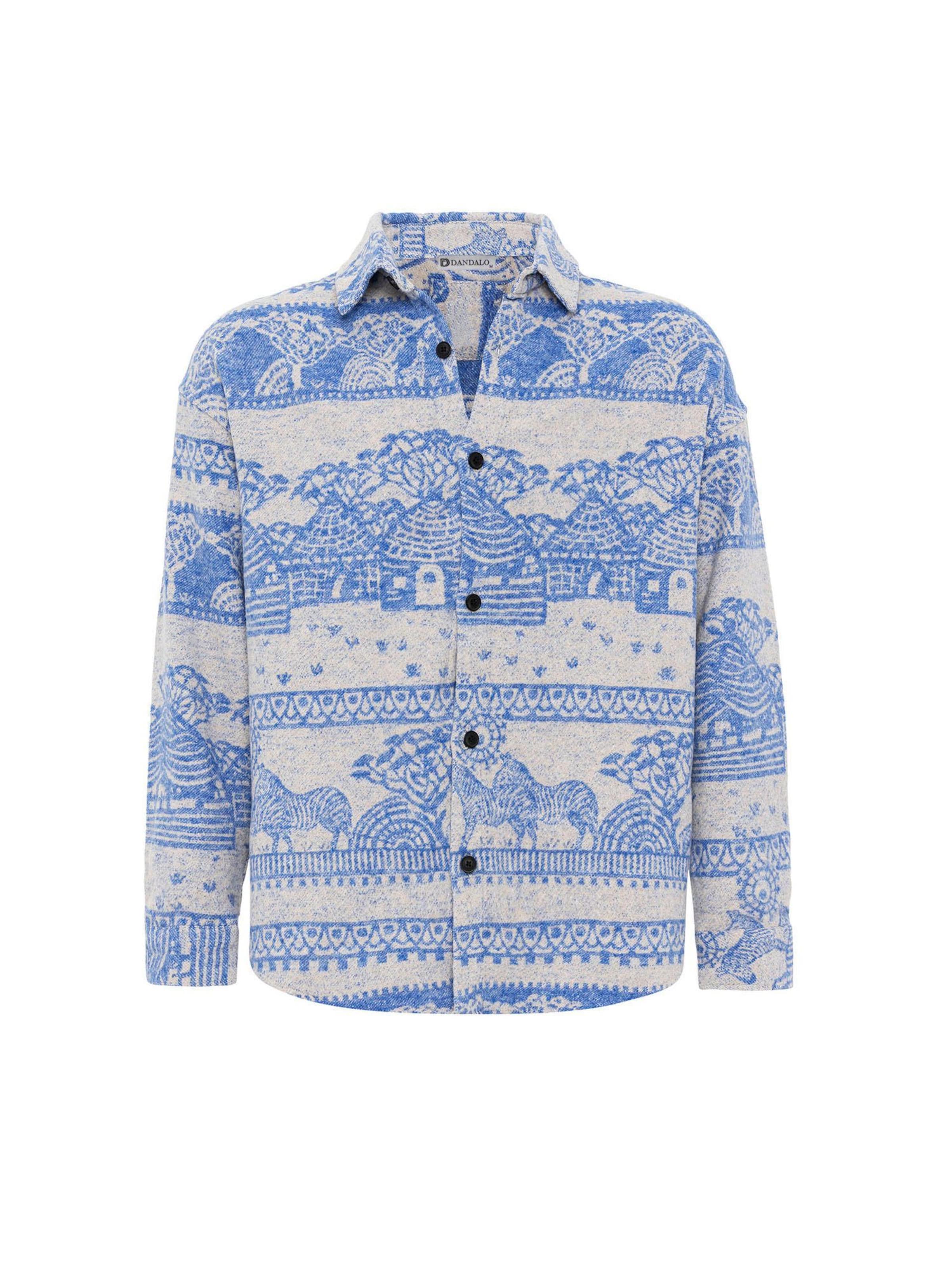 Dandalo Comfort fit Button Up Shirt in Blue: front