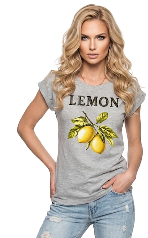MAKAYA Shirt 'Lemon' in Grey: front