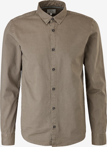 QS by s.Oliver Button Up Shirt in Brown: front