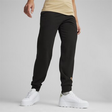 Effilé Pantalon de sport 'ESS+' PUMA en noir : devant