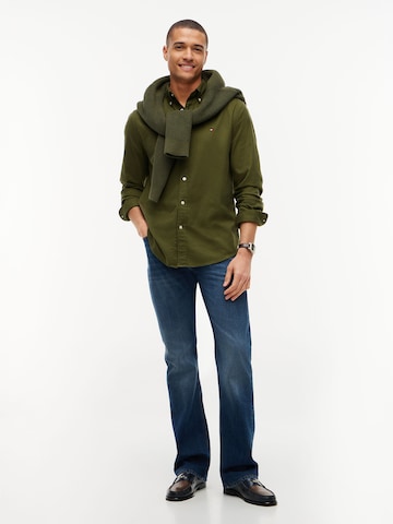TOMMY HILFIGER Regular Fit Hemd 'FLEX' in Grün