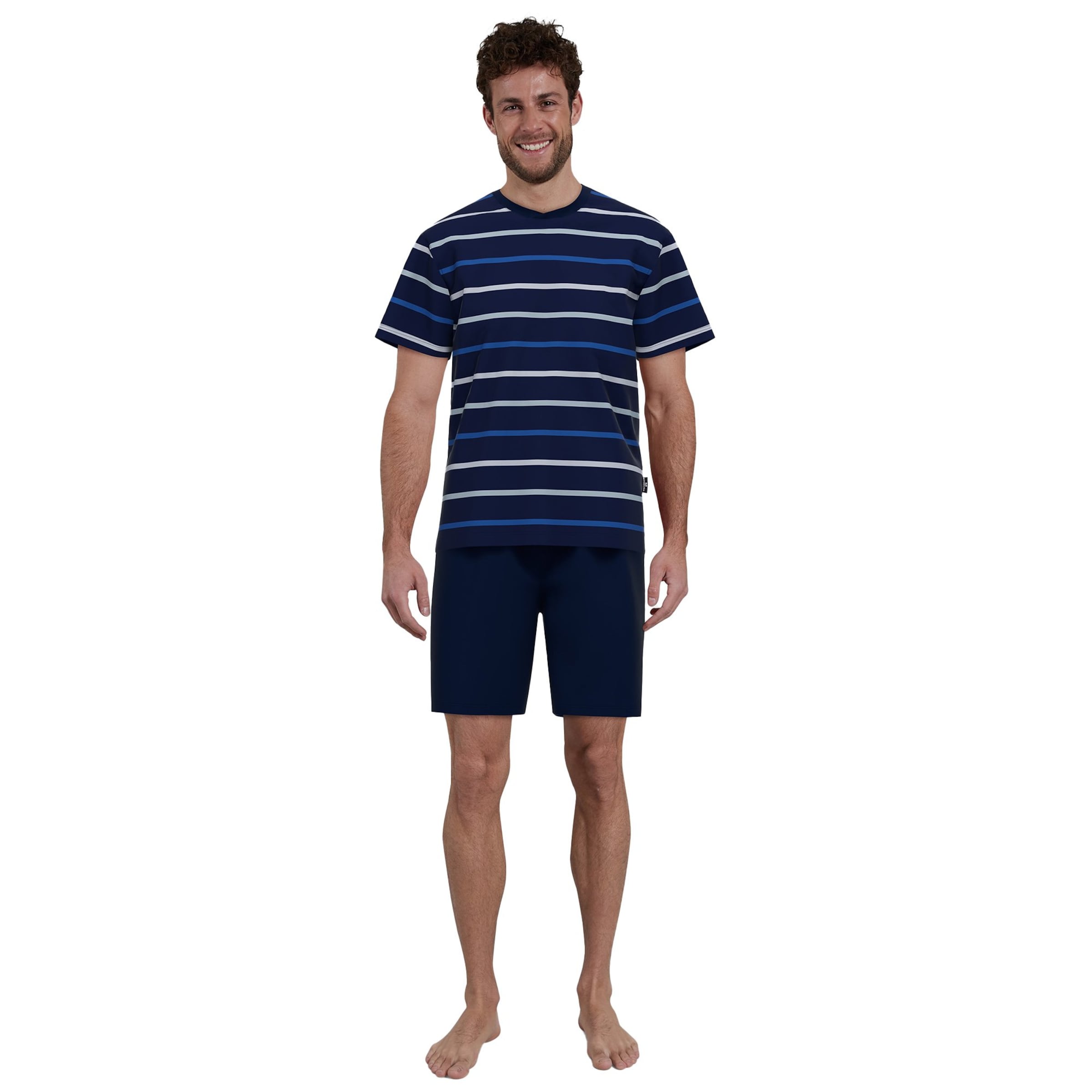 Götzburg Piżama krótka w kolorze niebieski: przód