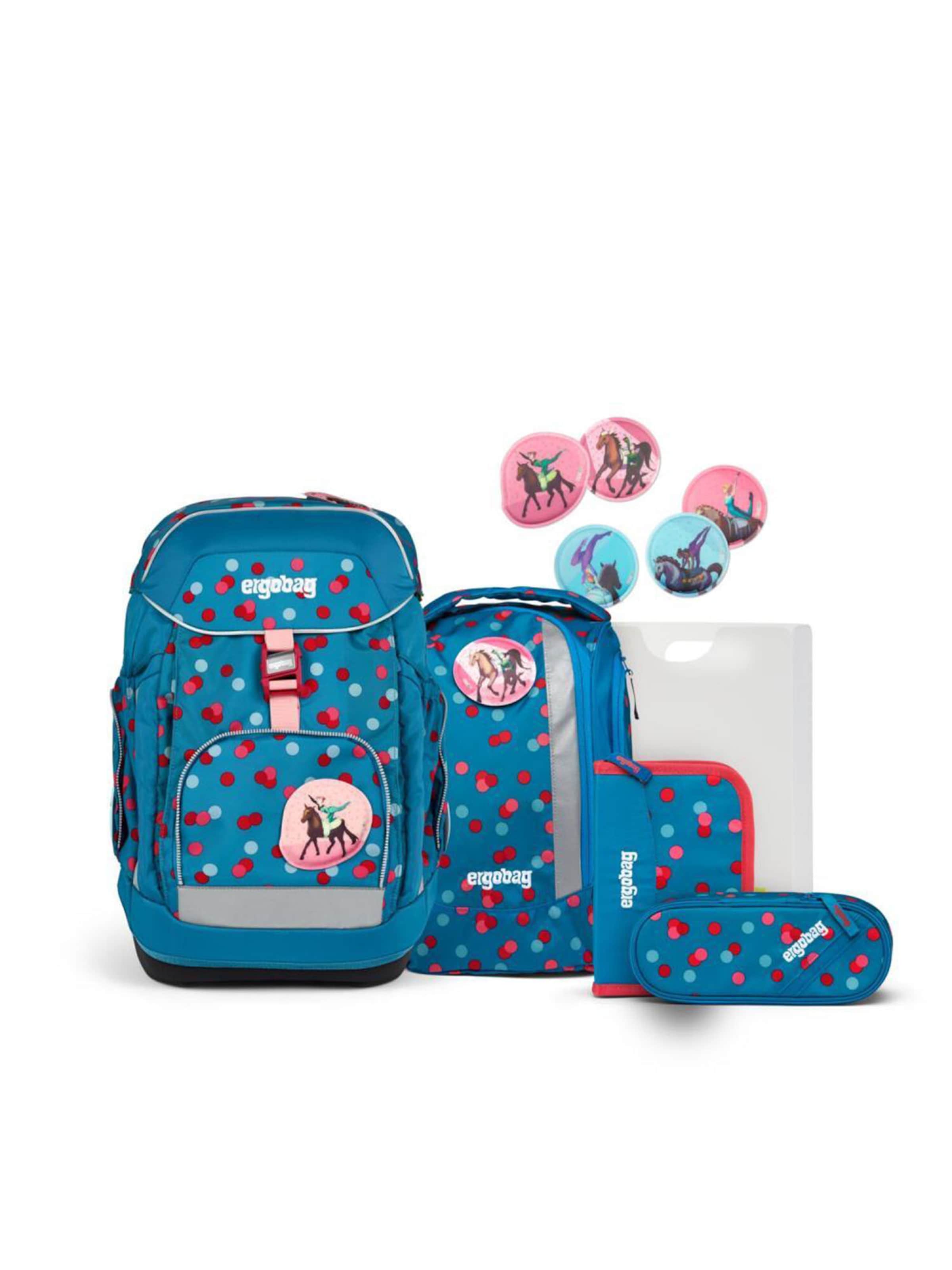 ergobag Backpack 'Maxi Schulrucksack Set 6tlg.' in Blue