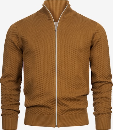 Kronstadt Knit cardigan 'Carlo' in Brown: front