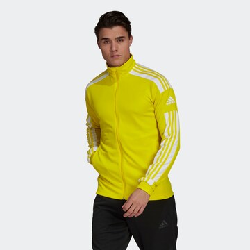 ADIDAS SPORTSWEAR Athletic Zip-Up Hoodie 'Squadra 21' in Yellow: front