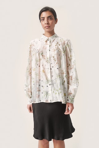 SOAKED IN LUXURY - Blusa em bege: frente