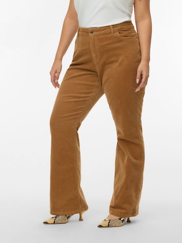 Vero Moda Curve Flared Trousers 'SIGA' in Brown: front